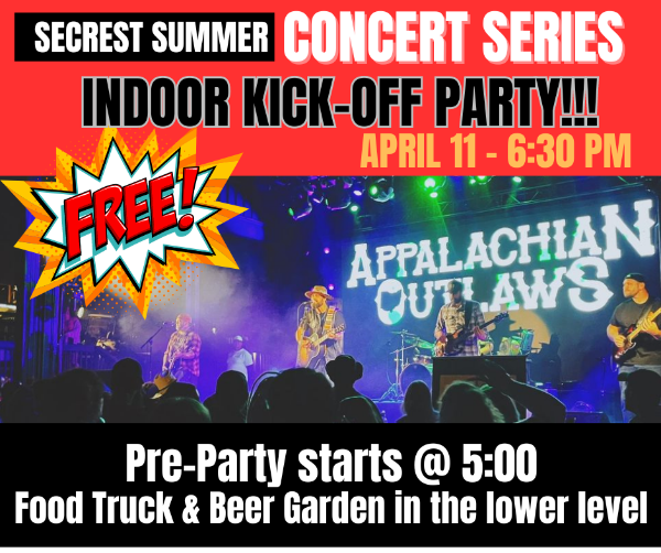 Appalachian Outlaws Secrest Summer Concert Series Indoor Kick-Off Party